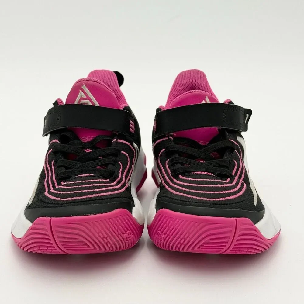 Nike Giannis Immortality 4 Hook and Loop Slip-On Black Laser Fuchsia White Sneak